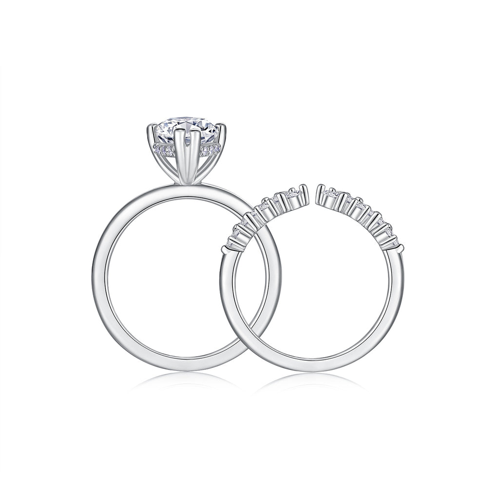 1Star Eyes - Fashionable Men And Women Ring And Ring Jewelry Set With Moissanite S925 Sterling Silver And Platinum-plated Diamond Prohibit Tk Sales