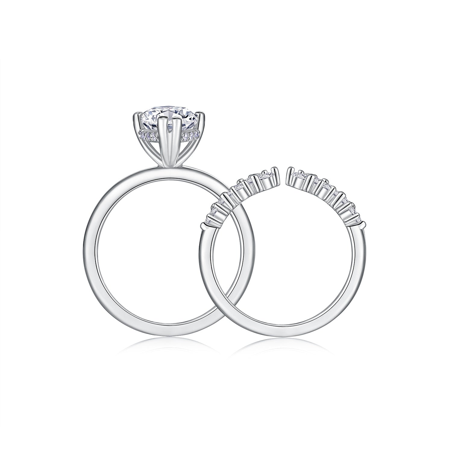 1Star Eyes - Fashionable Men And Women Ring And Ring Jewelry Set With Moissanite S925 Sterling Silver And Platinum-plated Diamond Prohibit Tk Sales