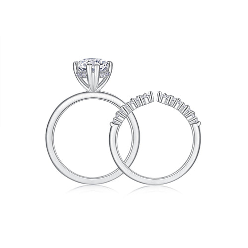 1Star Eyes - Fashionable Men And Women Ring And Ring Jewelry Set With Moissanite S925 Sterling Silver And Platinum-plated Diamond Prohibit Tk Sales