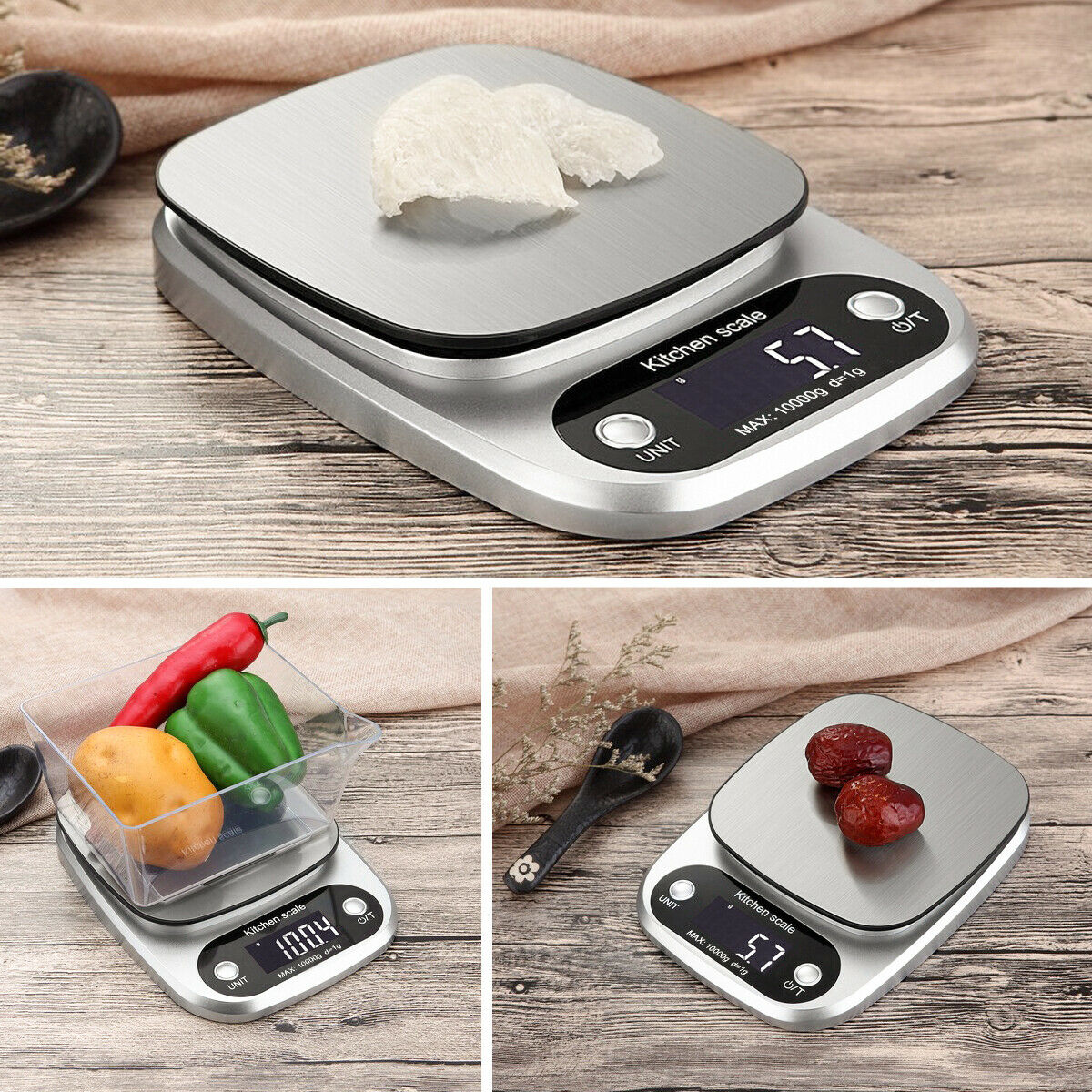 Etekcity Food Kitchen Scale, Digital Grams and Ounces for Weight Loss, Baking, Cooking, Keto and Meal Prep, LCD Display, Medium, 304 Stainless Steel