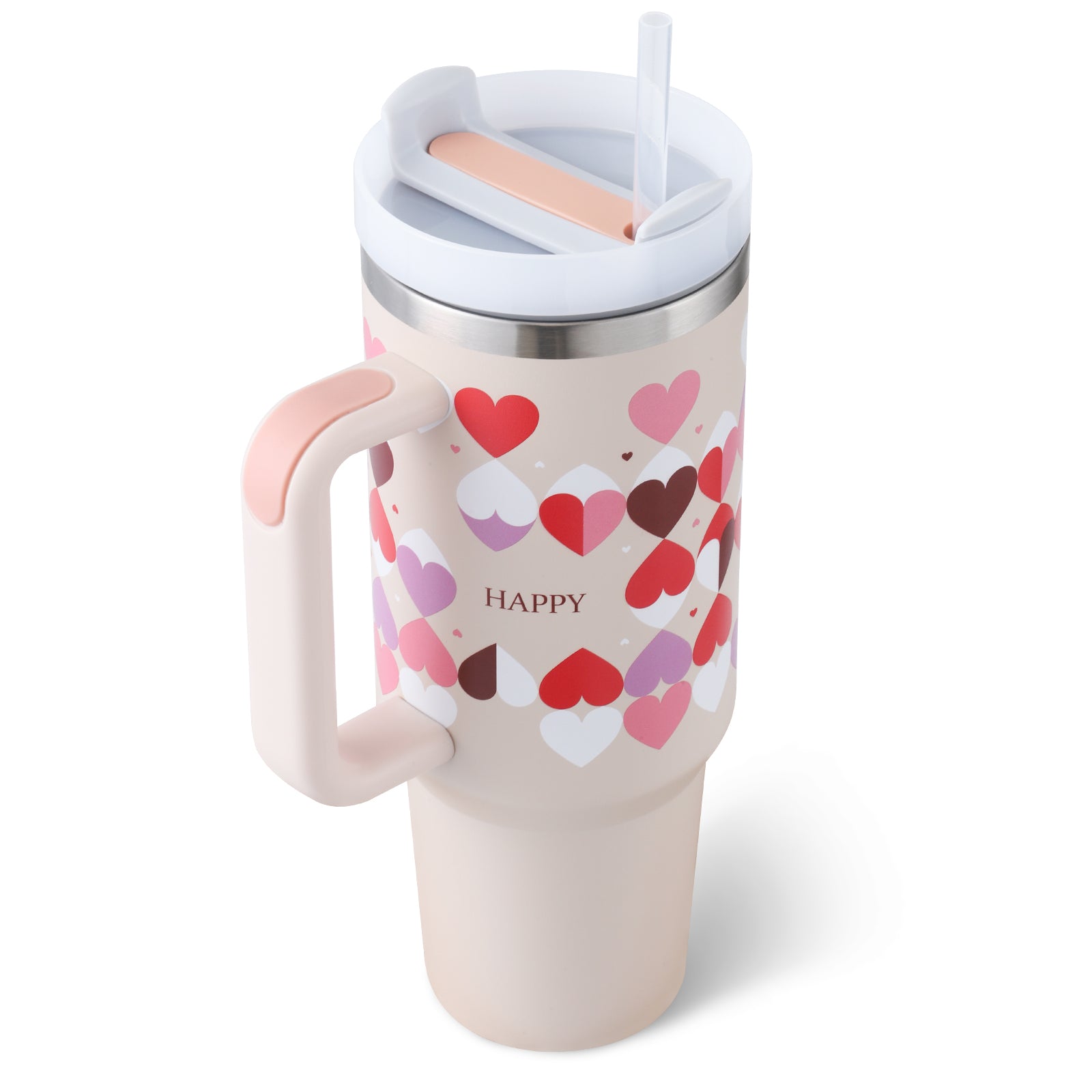 STANLEY Quencher H2.0 Tumbler with Handle and Straw 30 oz | Flowstate 3-Position Lid | Cup Holder Compatible for Travel | Insulated Stainless Steel Cup | BPA-Free | Nectarine