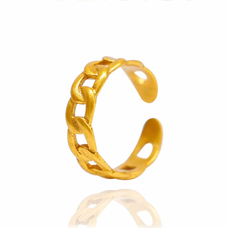 24k Gold Jewelry ,Classic Twist Chain Open Rings For Women Zircon Geometric Twist Wrapped Couple Ring Jewelry
