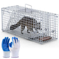 1Pc 25.59Inch Live Humane Animal Trap For Spring Summer Cage Heavy Duty Folding Catch And Release Rodent Cage For Rabbit Squirrel Possum Skunk Kitten Raccoon And More