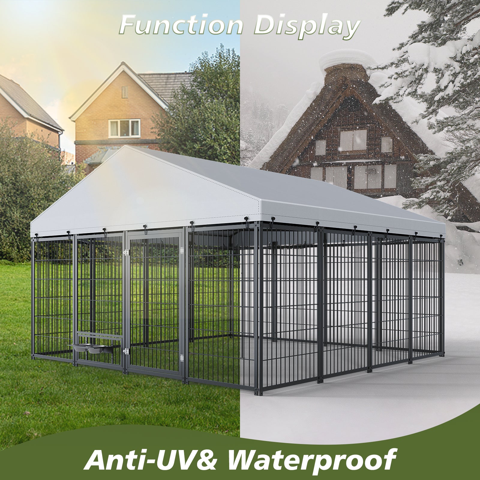 Large Outdoor Dog Kennel 9.62×9.35×6.18 ft