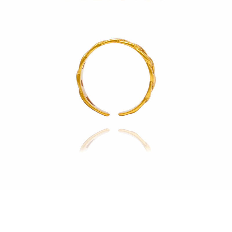 24k Gold Jewelry ,Classic Twist Chain Open Rings For Women Zircon Geometric Twist Wrapped Couple Ring Jewelry