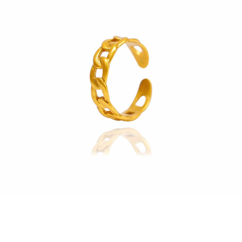 24k Gold Jewelry ,Classic Twist Chain Open Rings For Women Zircon Geometric Twist Wrapped Couple Ring Jewelry
