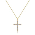 COLORFUL BLING Dainty Cubic Zircon Cross Necklace Sideways Pendant Necklace For Women Gold Silver Cross Jewelry