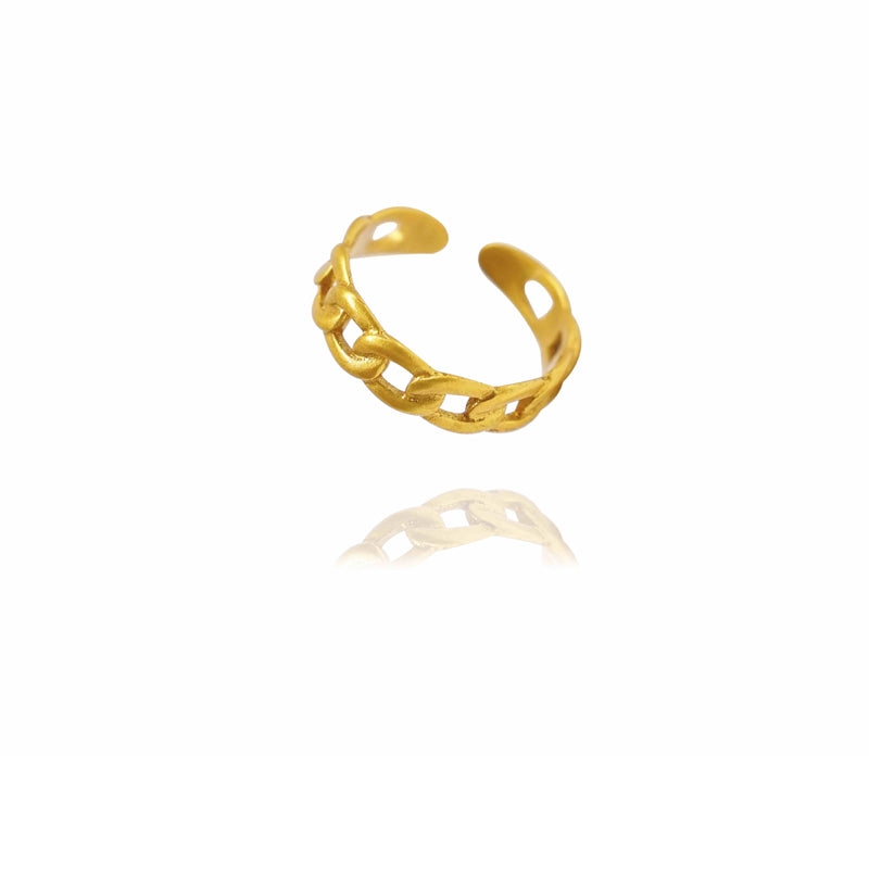 24k Gold Jewelry ,Classic Twist Chain Open Rings For Women Zircon Geometric Twist Wrapped Couple Ring Jewelry