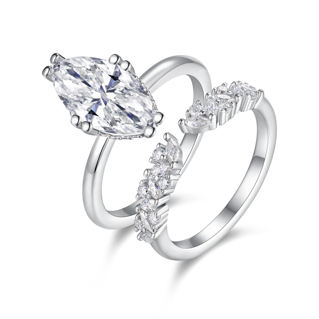 1Star Eyes - Fashionable Men And Women Ring And Ring Jewelry Set With Moissanite S925 Sterling Silver And Platinum-plated Diamond Prohibit Tk Sales