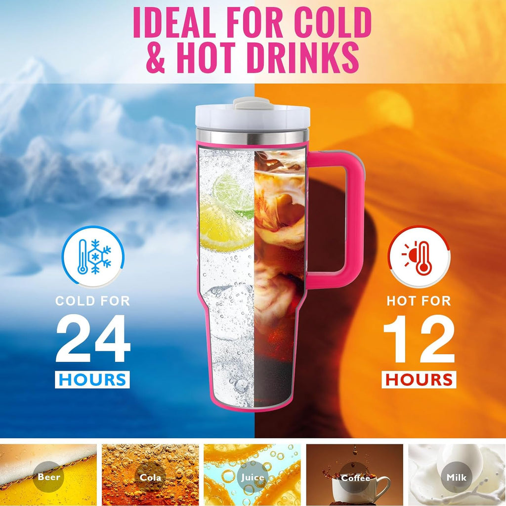 STANLEY Quencher H2.0 Tumbler with Handle and Straw 30 oz | Flowstate 3-Position Lid | Cup Holder Compatible for Travel | Insulated Stainless Steel Cup | BPA-Free | Nectarine